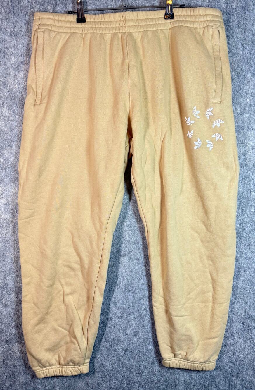 Adidas Mens Tan Trefoil Sweatpant Joggers 2XL Athleisure Daily Wear